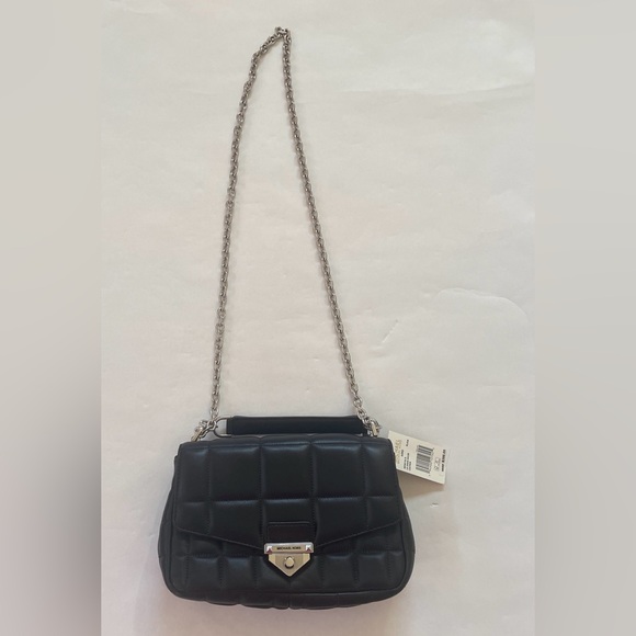 Michael Kors Soho Quilted Black Leather Shoulder Bag Chain Strap NWT - Picture 1 of 8